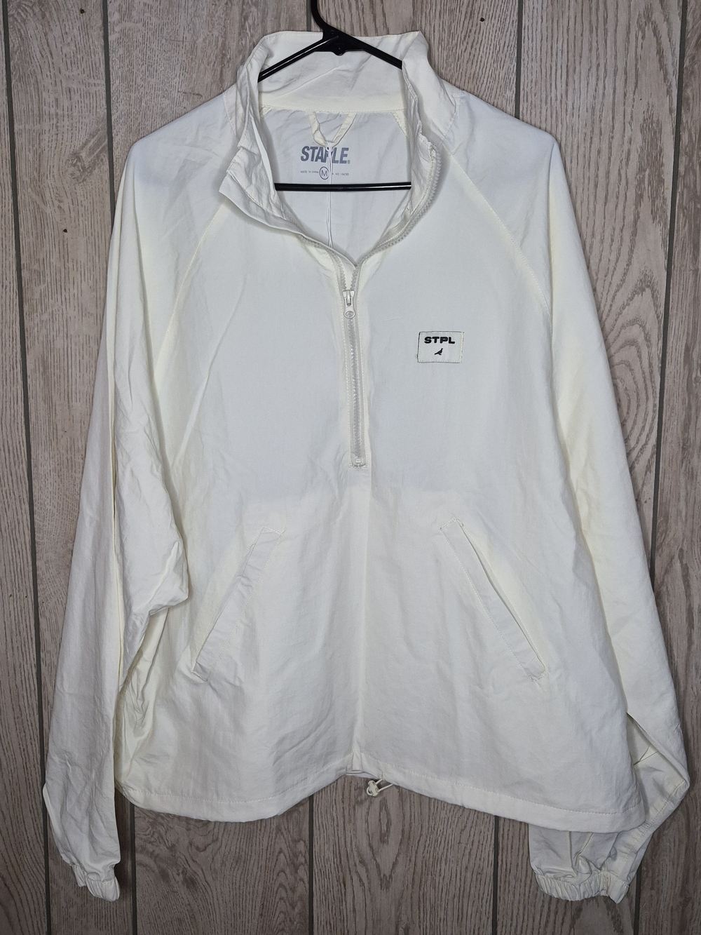 Staple White Half-Zip Windbreaker Pullover